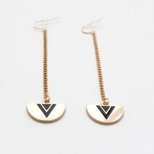 Gold Chain Pendant Drop Earrings Geometric Modern